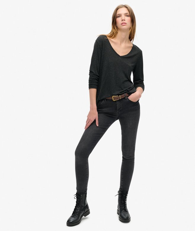 Superdry Long Sleeve V Neck Jersey Top