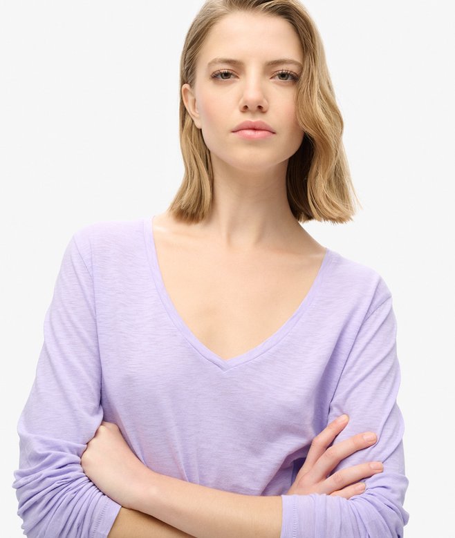 Superdry Long Sleeve V Neck Jersey Top