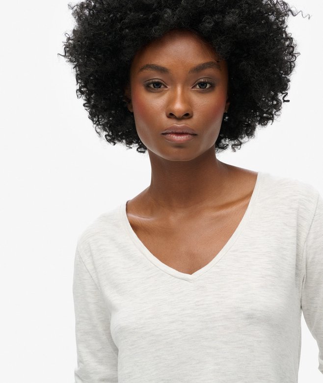 Superdry Long Sleeve V Neck Jersey Top