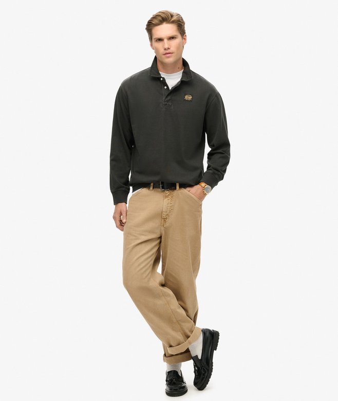 Superdry Long Sleeved Contrast Stitch Rugby Shirt