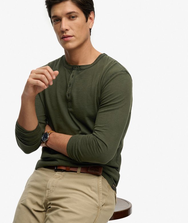 Superdry Long Sleeved Jersey Grandad Top