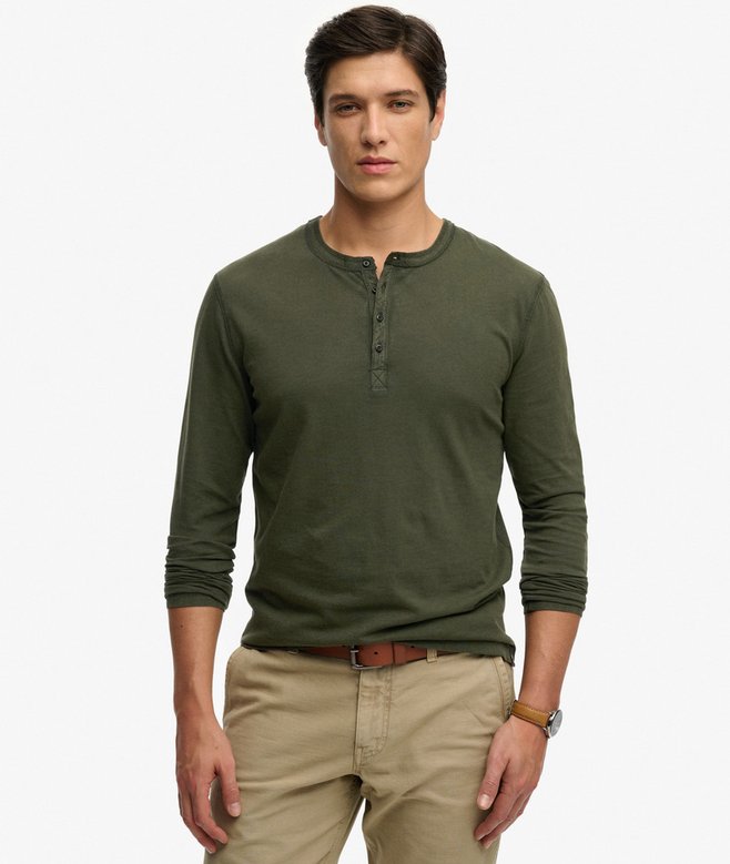 superdry Long Sleeved Jersey Grandad Top