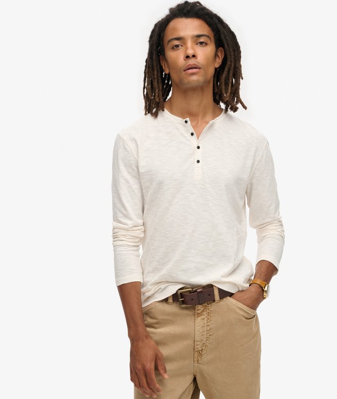 superdry Long Sleeved Jersey Grandad Top