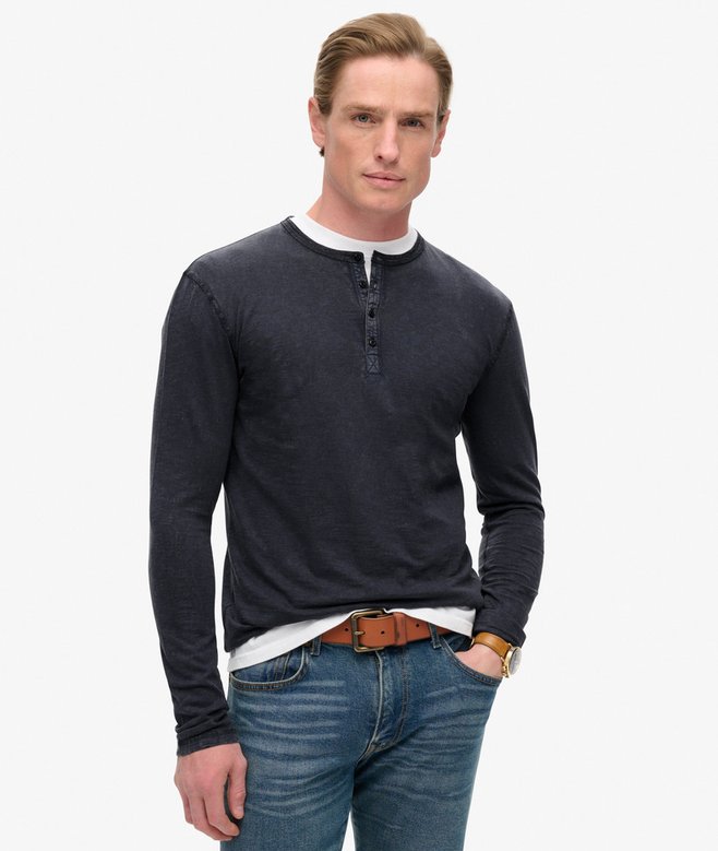 superdry Long Sleeved Jersey Grandad Top