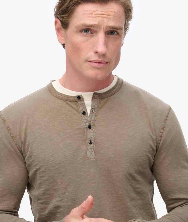 Superdry Long Sleeved Jersey Grandad Top