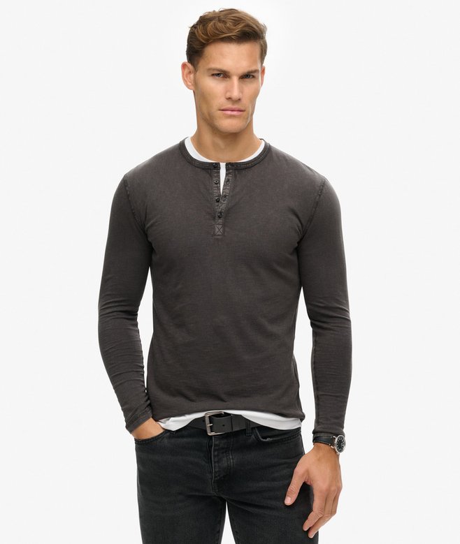 superdry Long Sleeved Jersey Grandad Top