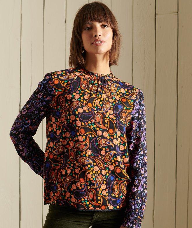 superdry Long Sleeved Woven Top