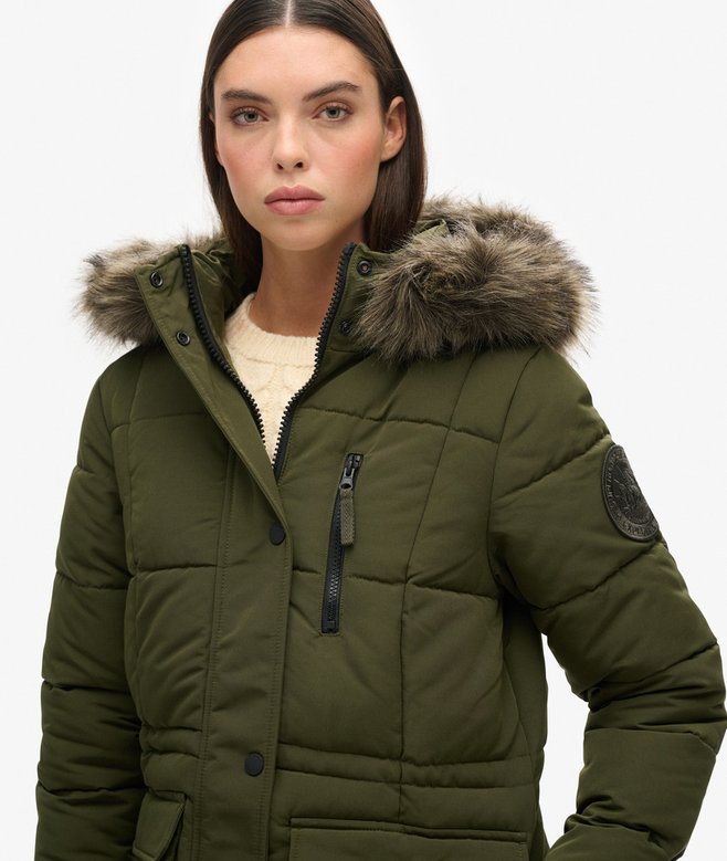 Superdry Longline Faux Fur Everest Coat