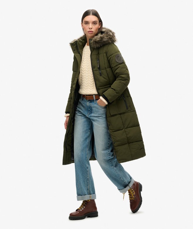 Superdry Longline Faux Fur Everest Coat