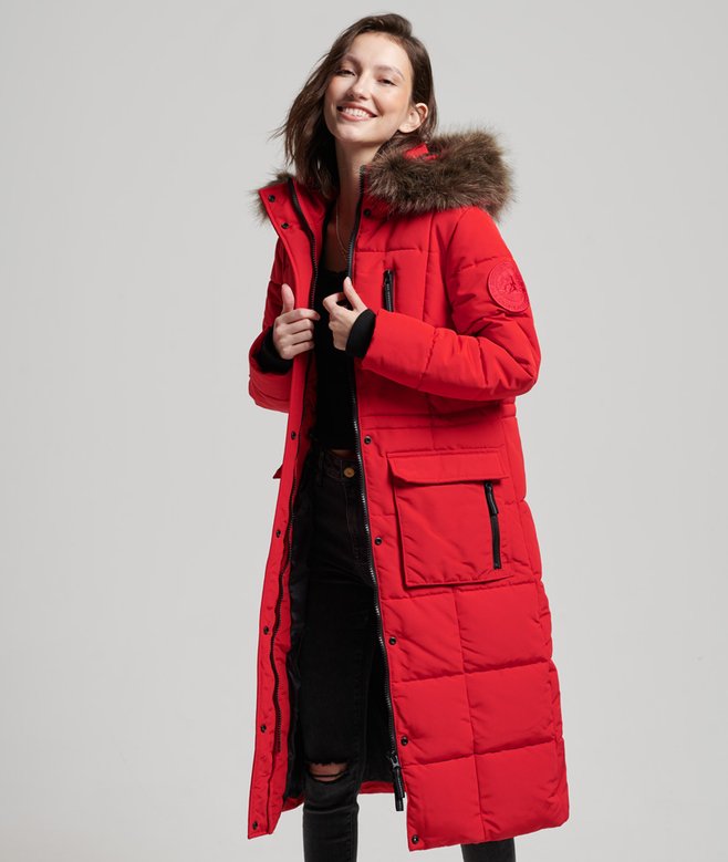 superdry Longline Faux Fur Everest Coat