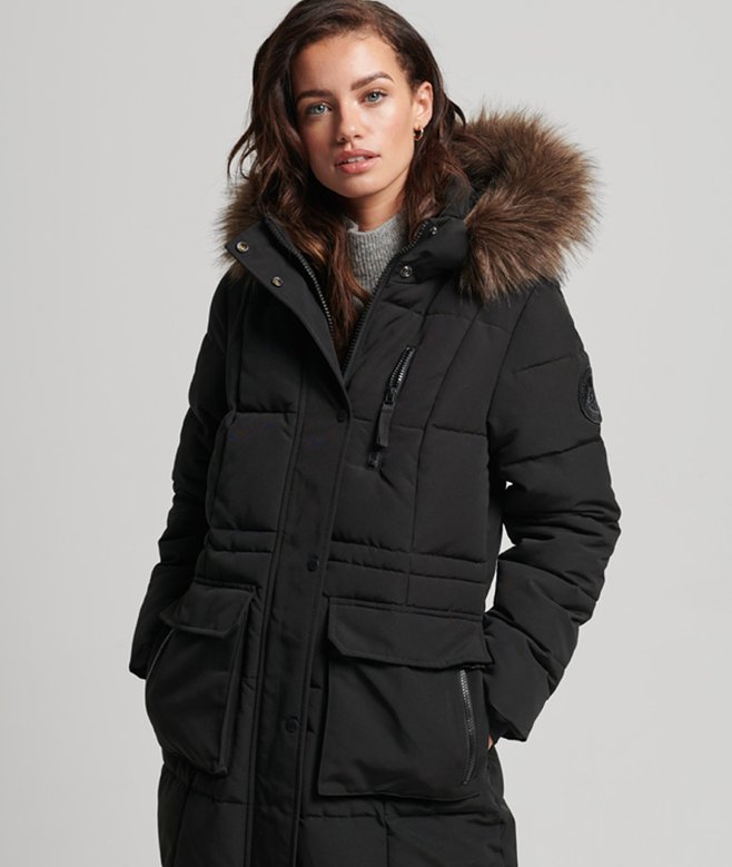 Superdry Longline Faux Fur Everest Coat