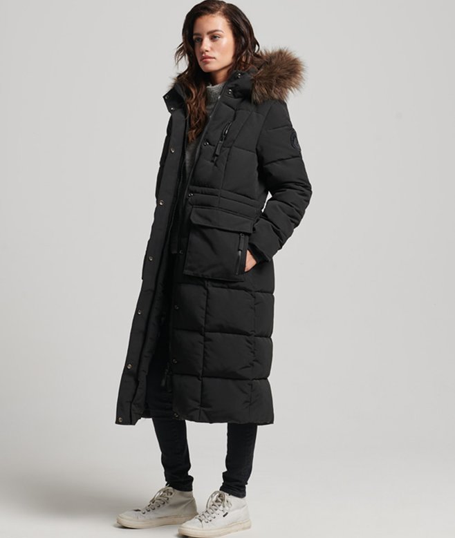superdry Longline Faux Fur Everest Coat
