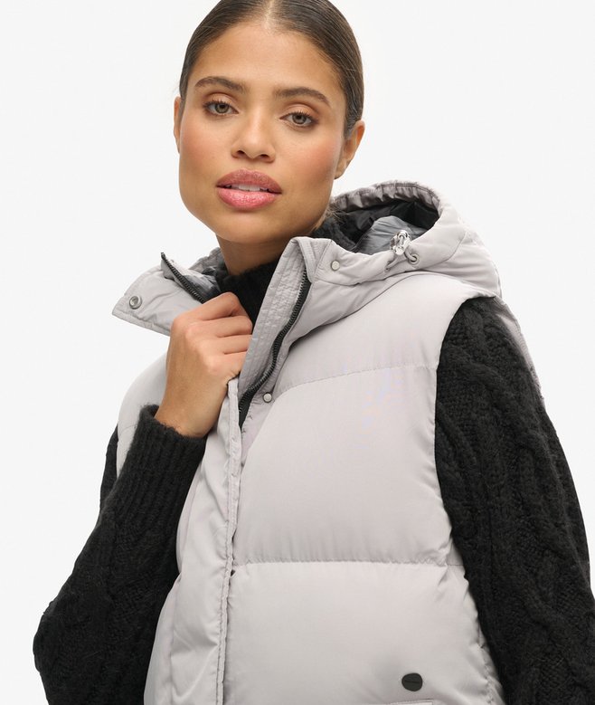 Superdry Longline Hooded Padded Gilet