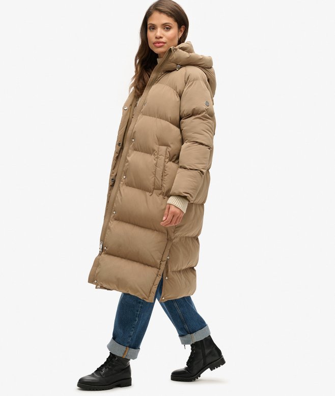 Superdry Longline Hooded Puffer Coat