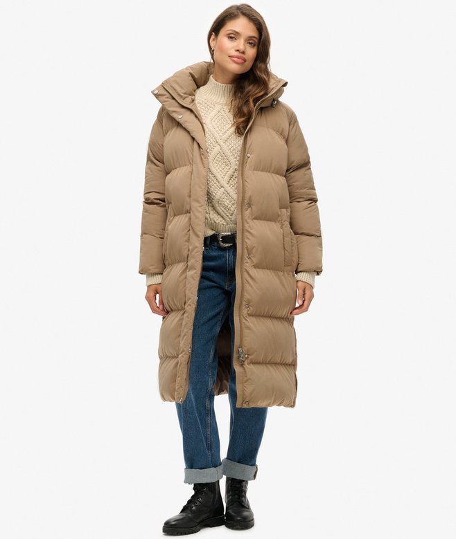 superdry Longline Hooded Puffer Coat