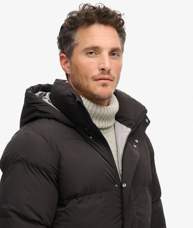 Superdry Longline Hooded Puffer Coat