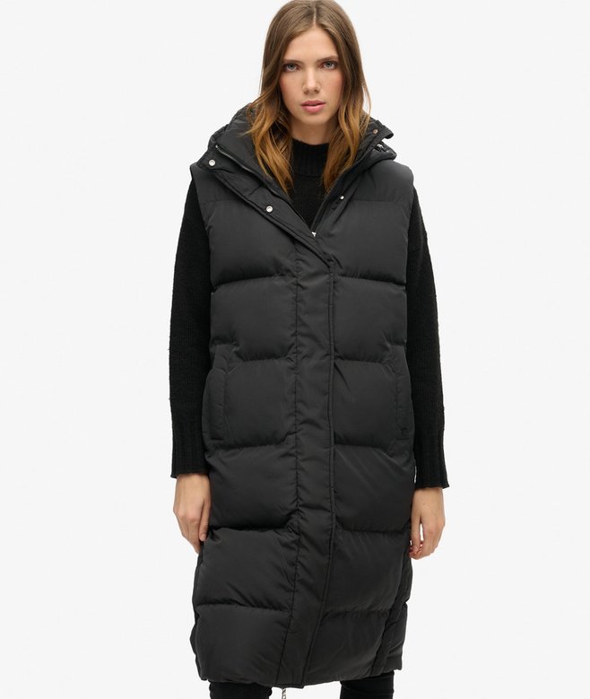 Superdry Longline Hooded Puffer Gilet