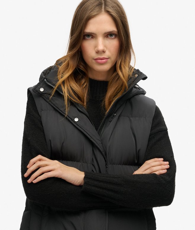 Superdry Longline Hooded Puffer Gilet