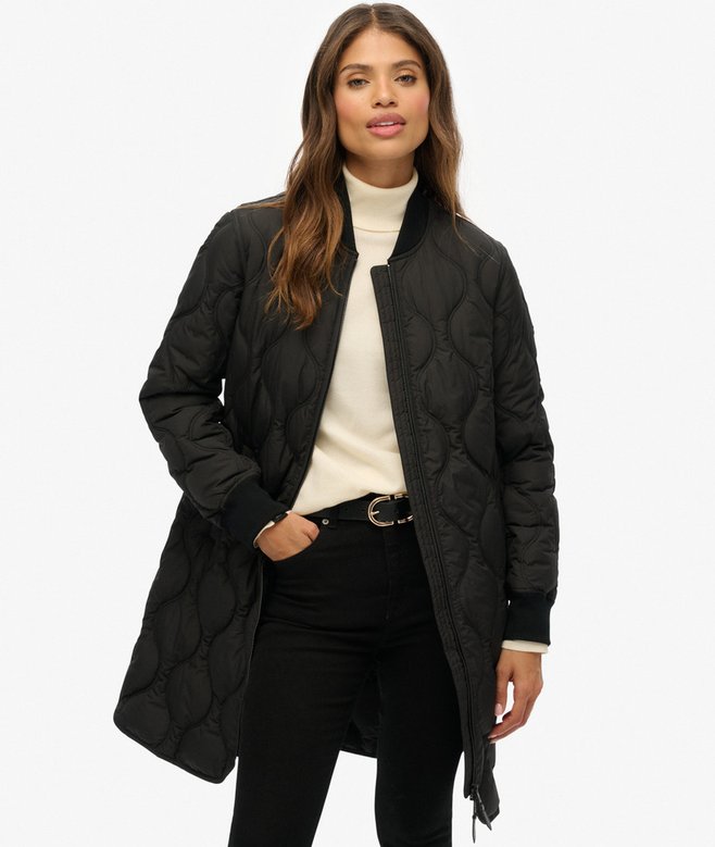 superdry Longline Quilted Liner Jacket