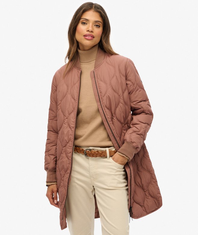 superdry Longline Quilted Liner Jacket