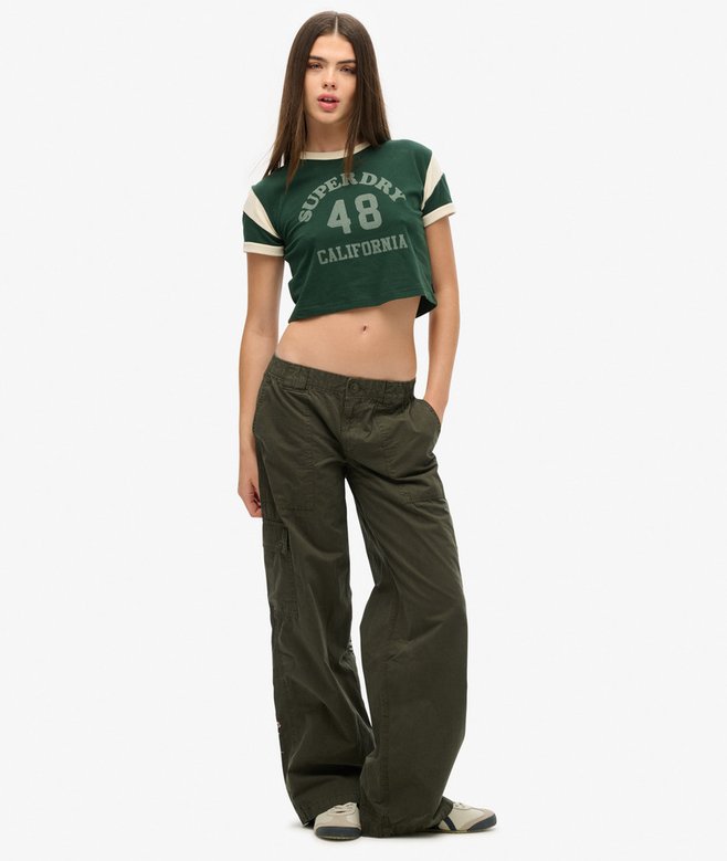 Superdry Low Rise Embroidered Cargo Pants