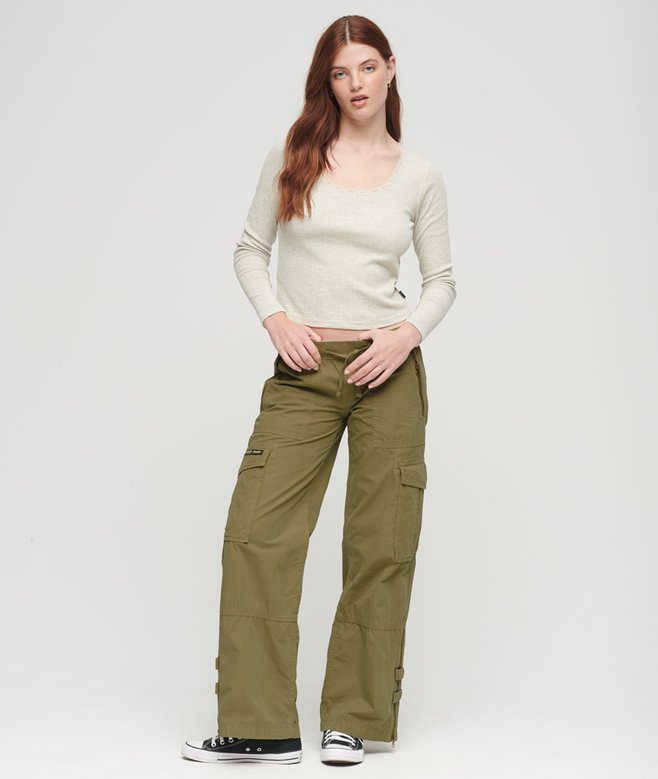 Superdry Low Rise Wide Leg Cargo Pants