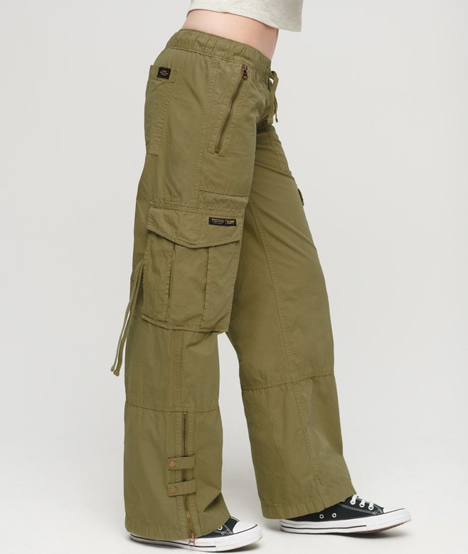 superdry Low Rise Wide Leg Cargo Pants