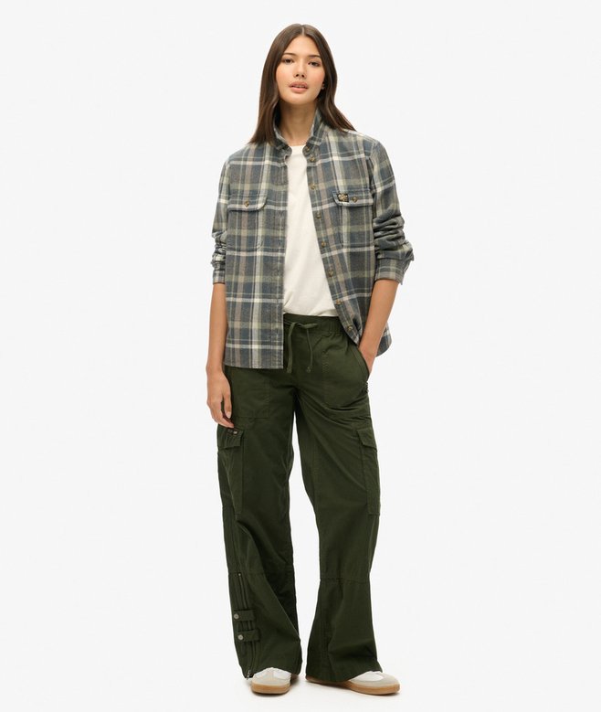 superdry Low Rise Wide Leg Cargo Pants