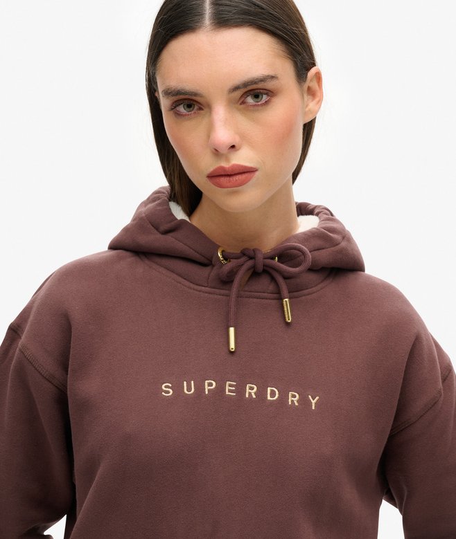 Superdry Luxe Metallic Logo Hoodie Dress