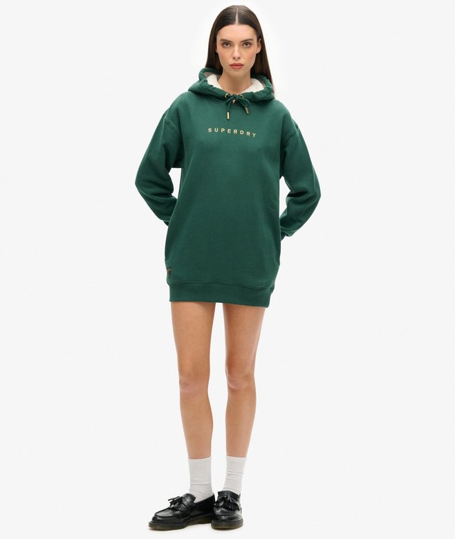 Superdry Luxe Metallic Logo Hoodie Dress