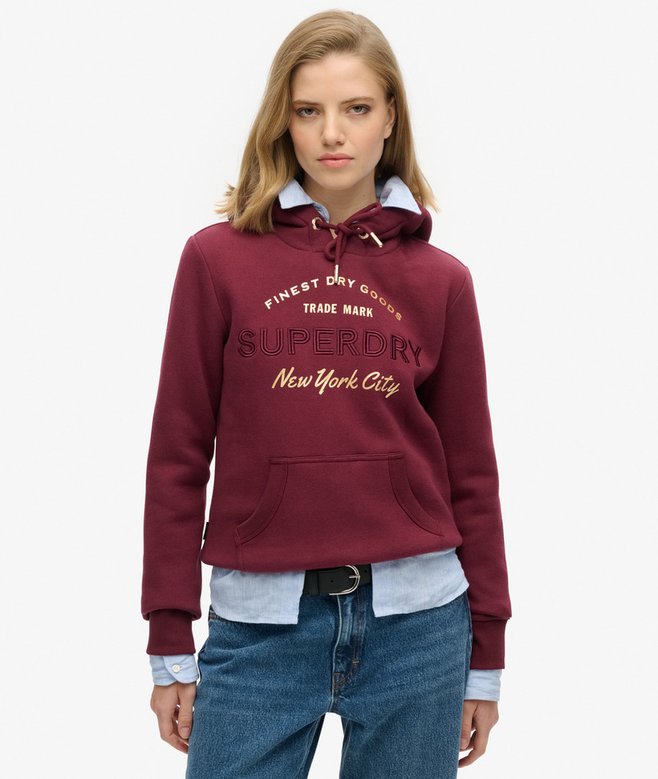 superdry Luxe Metallic Logo Hoodie
