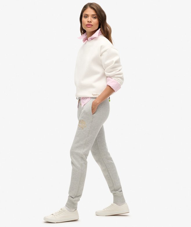 Superdry Luxe Metallic Logo Slim Joggers