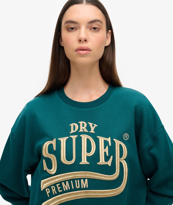 Superdry Luxe Metallic Logo Sweat Dress