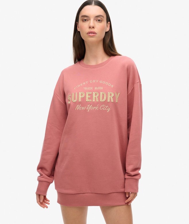 superdry Luxe Metallic Logo Sweat Dress