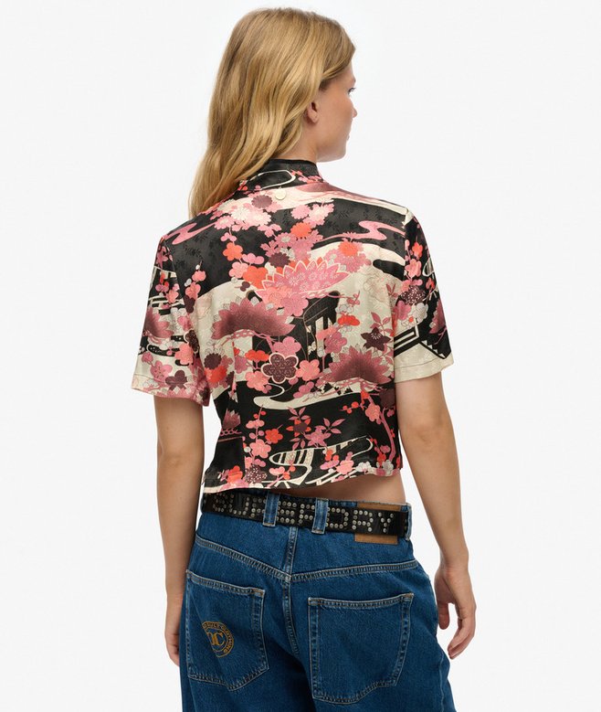 Superdry Mandarin Jacquard Top