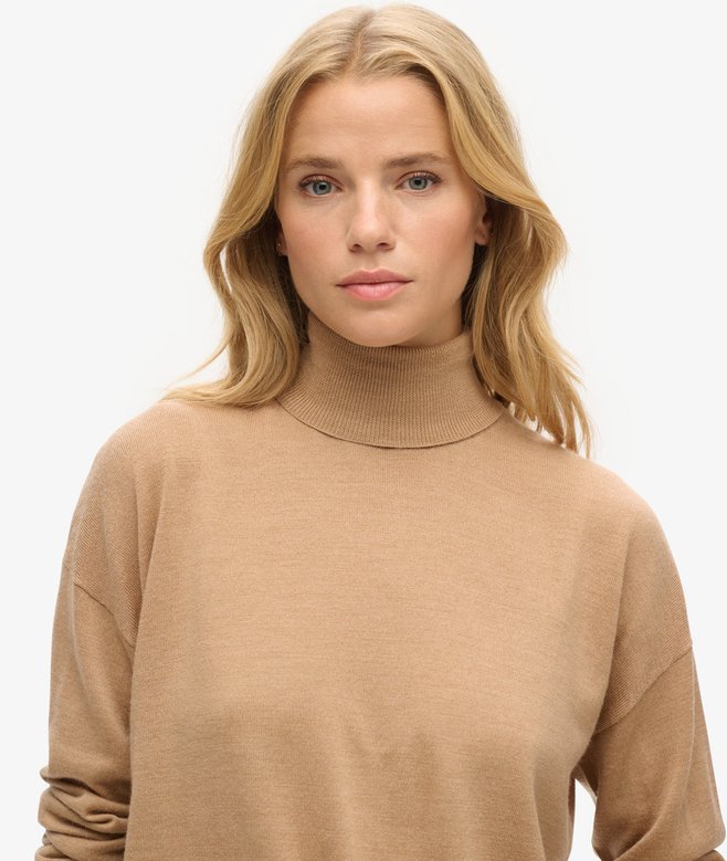 Superdry Merino Drop Shoulder Roll Neck Jumper