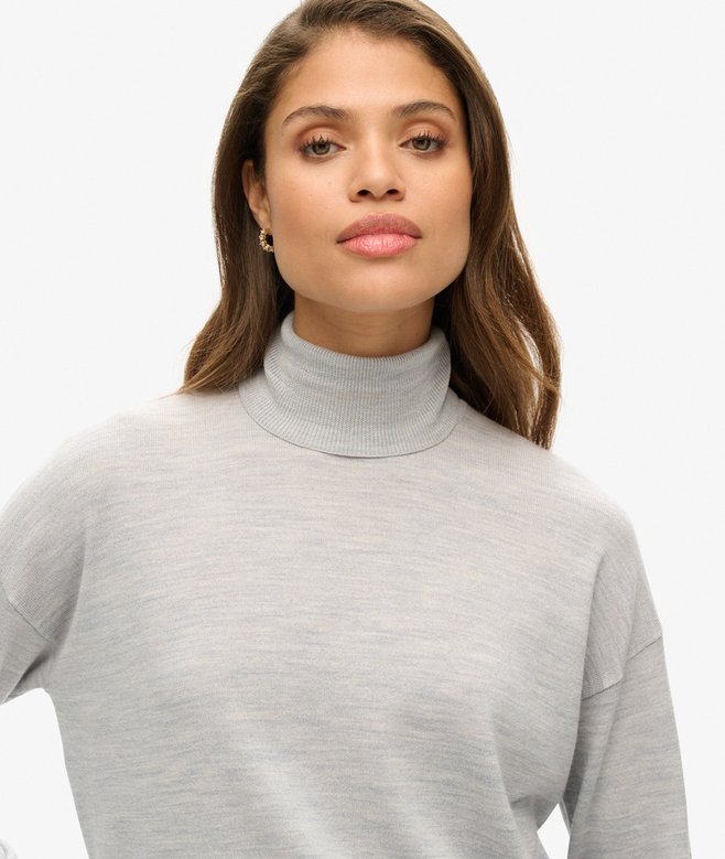 Superdry Merino Drop Shoulder Roll Neck Jumper