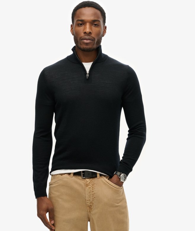 superdry Merino Half Zip Jumper