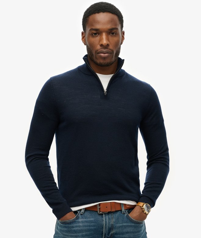 superdry Merino Half Zip Jumper