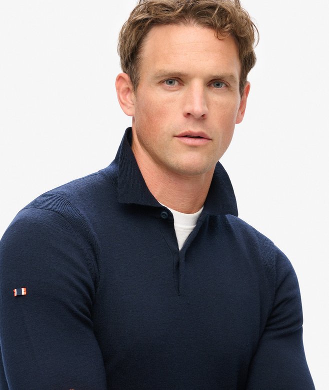 Superdry Merino Long Sleeve Polo Jumper