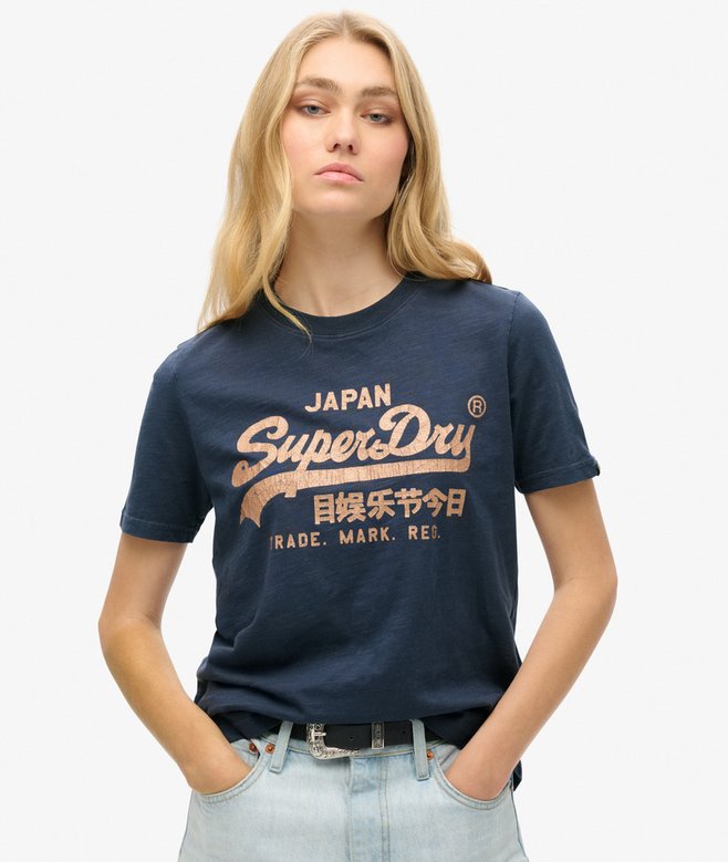 superdry Metallic Logo Relaxed T-Shirt