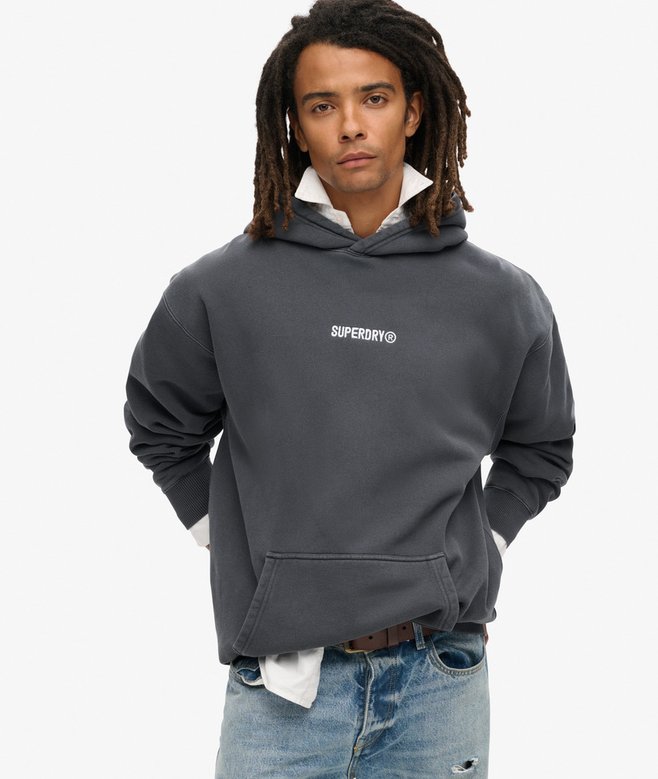superdry Micro Logo Graphic Loose Hoodie