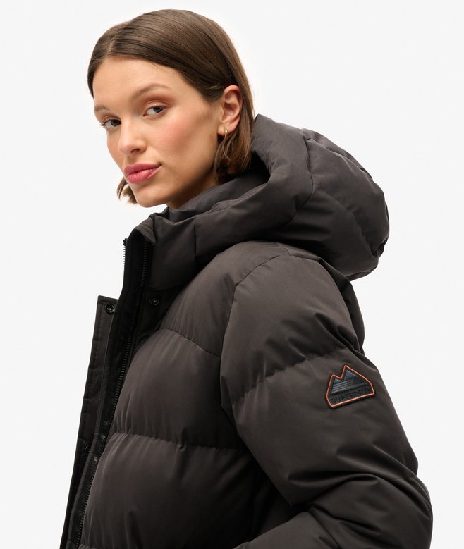 Superdry Microfibre Longline Puffer Coat