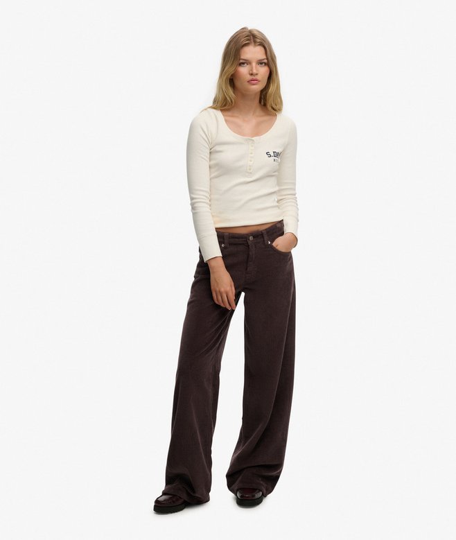 Superdry Mid Rise Baggy Jumbo Cord Pants