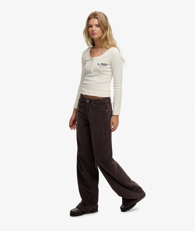 Superdry Mid Rise Baggy Jumbo Cord Pants