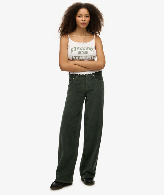 superdry Mid Rise Baggy Jumbo Cord Pants