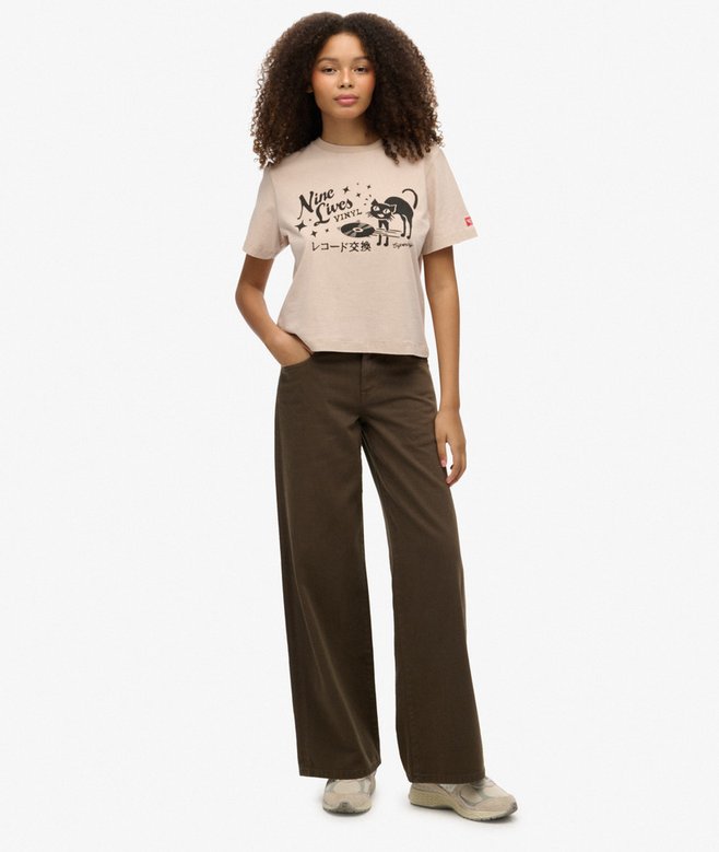 superdry Mid Rise Baggy Pants