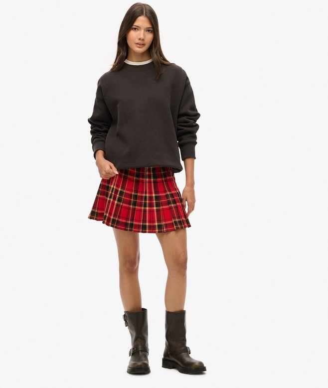 Superdry Mid Rise Check Mini Skirt