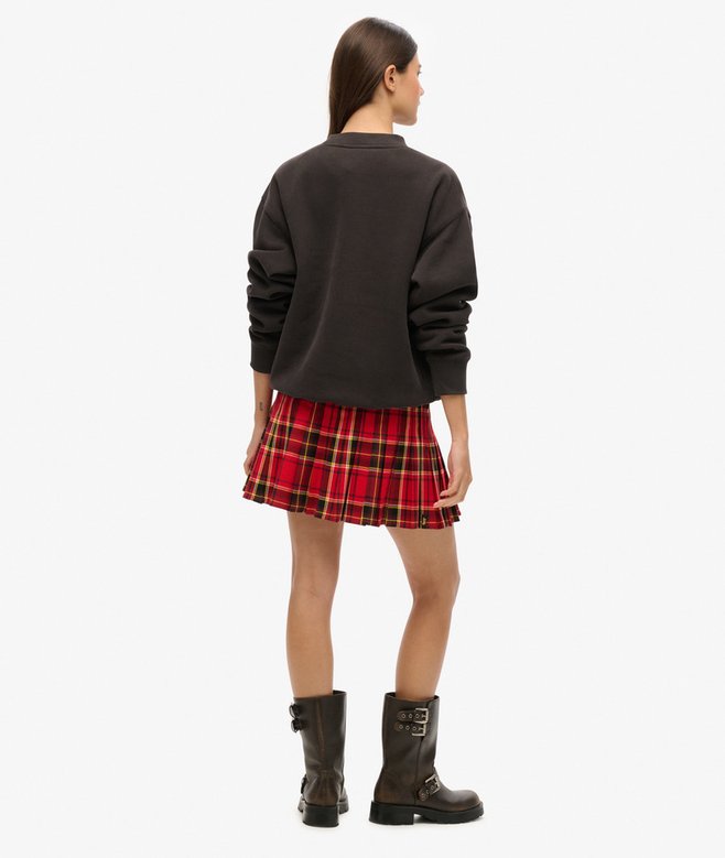 Superdry Mid Rise Check Mini Skirt