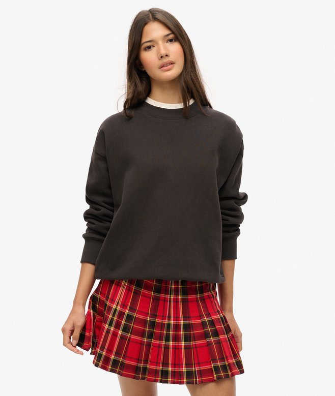 superdry Mid Rise Check Mini Skirt